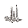 A2 A4 SS304 SS316 SS410 stainless steel hex flange head self drilling roofing screw DIn7504K